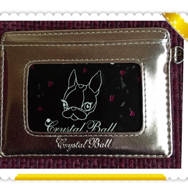 Crystal Ball(クリスタルボール)のクリスタルボール パスケース レッド レディースのファッション小物(名刺入れ/定期入れ)の商品写真