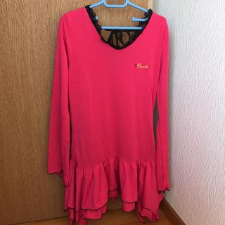 バナナチップス(BANANA CHIPS)のバナナチップス ピンク 長袖 カットソー(Tシャツ/カットソー)