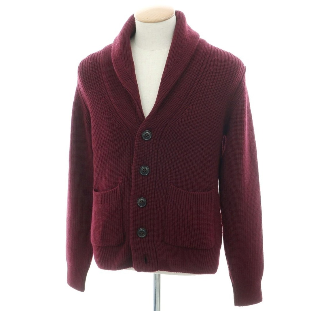 Drumohr(ドルモア)の【新品】ドルモア DRUMOHR ローゲージ ウール ショールカラー リブニット カーディガン ワインレッド【サイズ44】【メンズ】 メンズのトップス(カーディガン)の商品写真