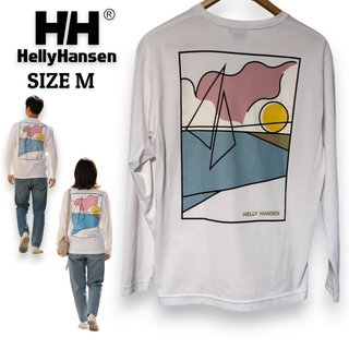 ヘリーハンセン(HELLY HANSEN)のHELLY HANSEN ロンT バックプリント Mサイズ 白　秋冬春　匿名配送(Tシャツ/カットソー(半袖/袖なし))
