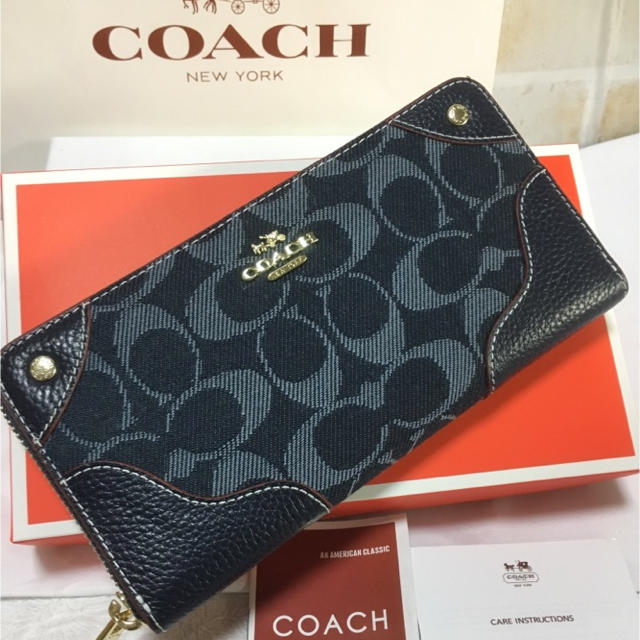 COACH(コーチ)のプレゼントにも❤️新品コーチ正規品ラウンドファスナー長財布ミッドナイトブルー レディースのファッション小物(財布)の商品写真