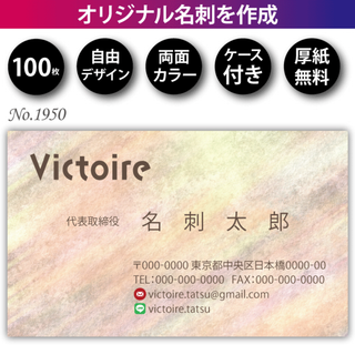 名刺作成 名刺印刷 100枚 両面 フルカラー 紙ケース付 No.1950(カード/レター/ラッピング)