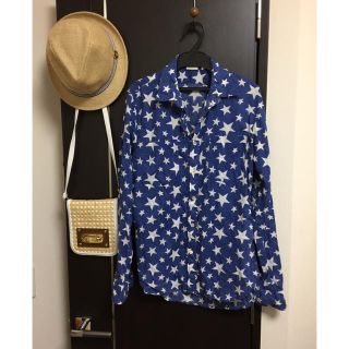 ドゥーズィエムクラス(DEUXIEME CLASSE)のLEVI'S★星柄プリントシャツ★ブルー(シャツ/ブラウス(長袖/七分))