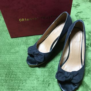 オリエンタルトラフィック(ORiental TRaffic)の週末値下げ！オリエンタルトラフィック オープントゥ リボン パンツ size39(ハイヒール/パンプス)