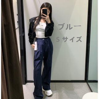Alo Yoga パンツ アローヨガ ゆったり ワイドパンツ  ブルー S(レギンス/スパッツ)