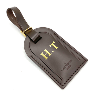 ルイヴィトン(LOUIS VUITTON)の【美品】LOUIS VUITTON バッグタグ ネーム 濃茶 ブラウン(キーホルダー)