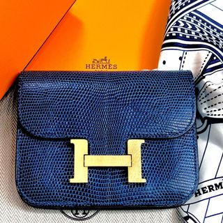 エルメス(HERMES)の希少★HERMES★コンスタンス★スリム★リザード★ブルーサフィール(財布)