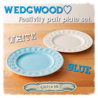 ウェッジウッド(WEDGWOOD)の【新品未使用】ウェッジウッド フェスティビティ 大皿 ペアセット(食器)