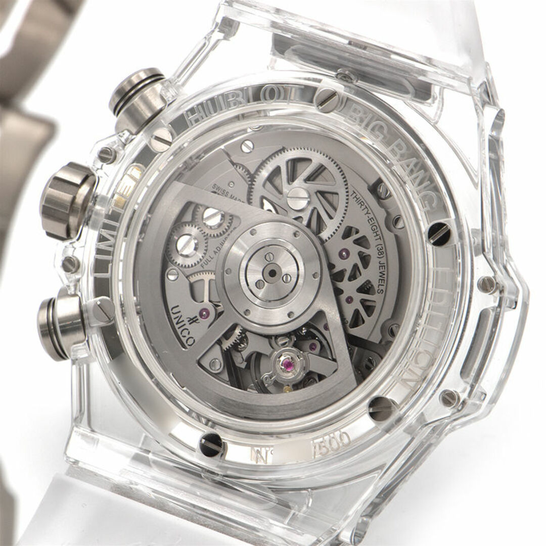 HUBLOT(ウブロ)のウブロ メンズ ビッグバン ウニコ マジック サファイア 411.JX.4802.RT クロノグラフ 両面スケルトン 限定 自動巻き 腕時計 中古 送料無料 メンズの時計(腕時計(アナログ))の商品写真