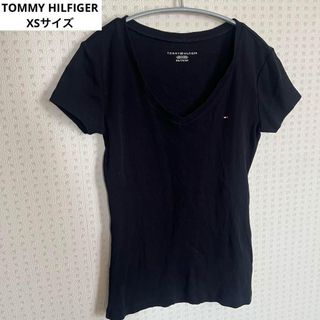 トミーヒルフィガー(TOMMY HILFIGER)のトミーヒルフィガー Vネック 半袖Tシャツ ブラック XS(Tシャツ(半袖/袖なし))