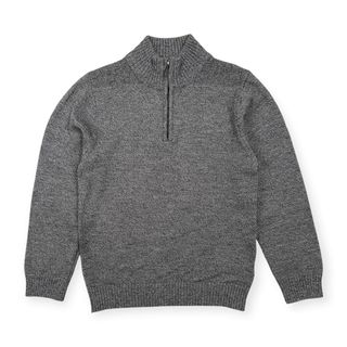 BARNEYS NEW YORK - BARNEYS NEW YORK バーニーズニューヨーク ハーフジップ メランジ ウールニットセーター サイズ 46 /グレー/男女でも