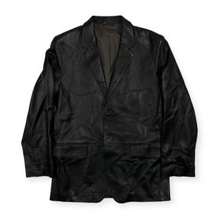 バラシ(Barassi)のbarassi バラシ 羊革 本革 ラムレザー 2B テーラードジャケット サイズ 48 /メンズ/ブラック(テーラードジャケット)