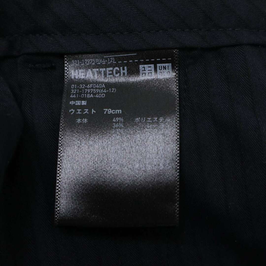 UNIQLO ユニクロ 秋冬 ヒートテック★ ストライプ スラックス パンツ Sz.ウエスト79cm メンズ 紺 ネイビー メンズのパンツ(その他)の商品写真