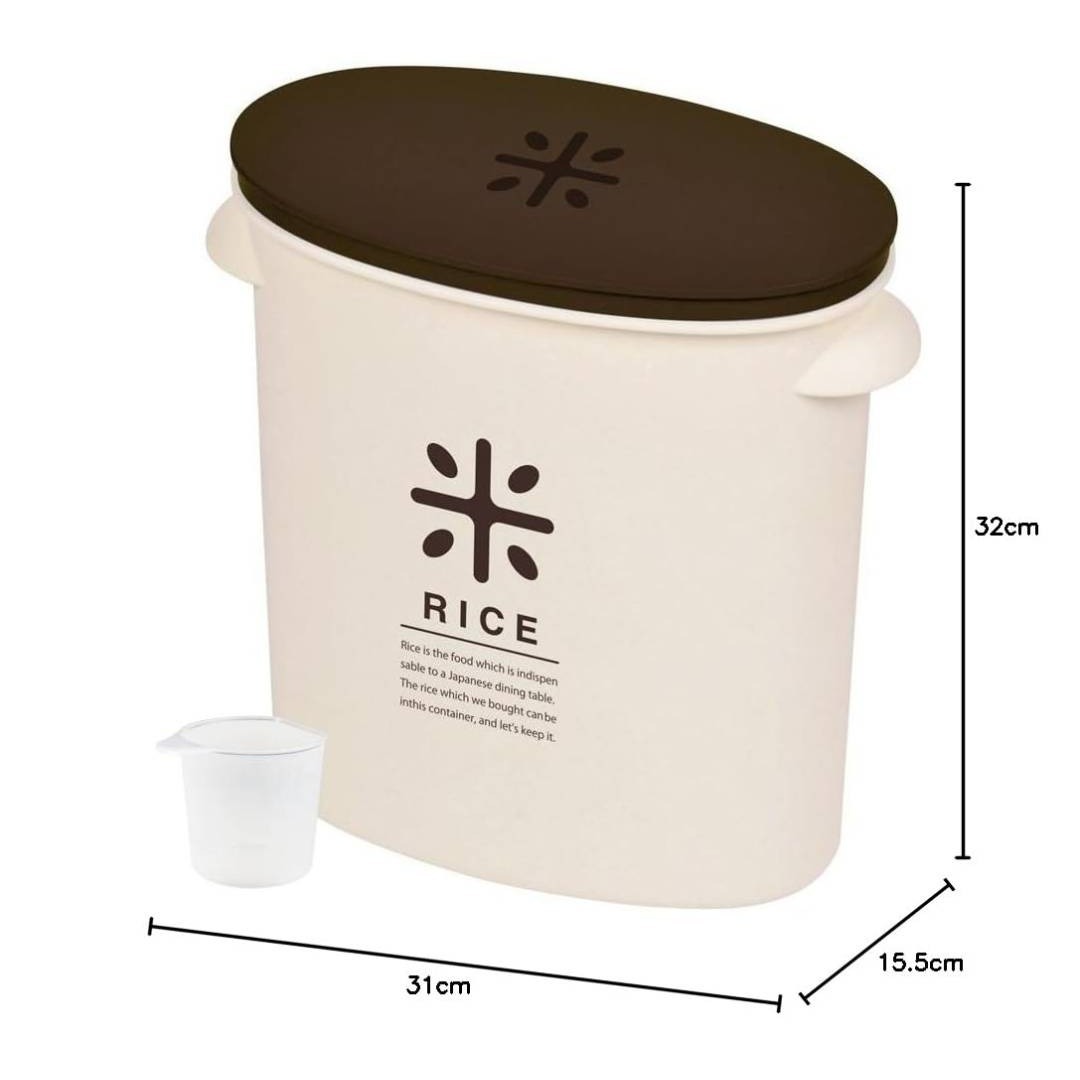 パール金属 日本製 米びつ 5kg ブラウン 計量カップ付 お米 袋のまま スト インテリア/住まい/日用品のキッチン/食器(容器)の商品写真