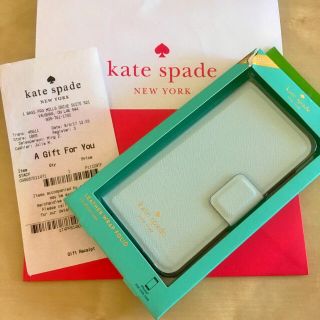 ケイトスペードニューヨーク(kate spade new york)の【SALE】ks♠︎ny 新作 ライトブルー iPhone7手帳ケース(iPhoneケース)