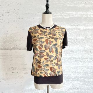 サルヴァトーレフェラガモ(Salvatore Ferragamo)の未使用★Salvatore Ferragamo★秋色★シルク★異素材ニット(ニット/セーター)