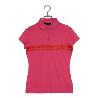 coco 中古 ジェイリンドバーグ J.LINDEBERG レディース 半袖ポロシャツ S ピンク ロゴプリント