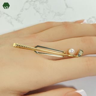 ミキモト(MIKIMOTO)の【31-12】【MIKIMOTO】アコヤパール　タイピン【中古】【K14YG】(その他)