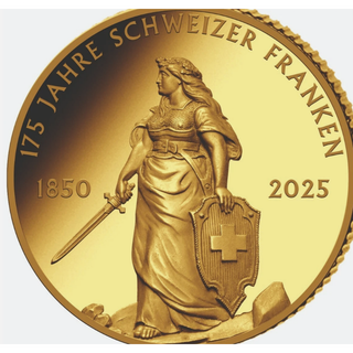 スイスフラン175周年記念　0.5g金貨(貨幣)