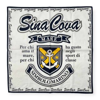シナコバ(SINACOVA)の未使用品 SINACOVA シナコバ バンダナ ハンカチ  /ノベルティ/ホワイト×ネイビー(ハンカチ)