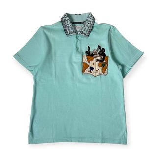 カステルバジャック(CASTELBAJAC)のJean-Charles de CASTELBAJAC sport カステルバジャック キャラ 鹿の子 半袖 ポロシャツ 1/ミントグリーン メンズ ゴルフ(その他)