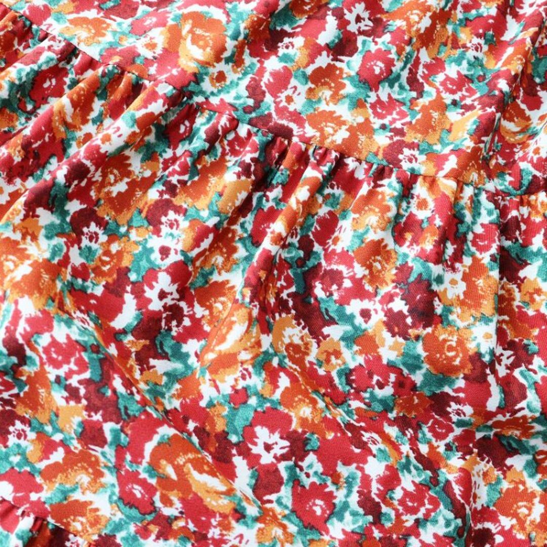 MACPHEE(マカフィー)の美品 マカフィー トゥモローランド MACPHEE TOMORROWLAND ボヘミアンプリントティアードワンピース 36\レッド ドレス【2400014596724】 レディースのワンピース(その他)の商品写真