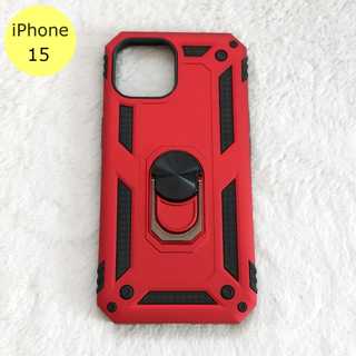 耐衝撃 衝撃吸収 iPhone15ケース レッド(iPhoneケース)