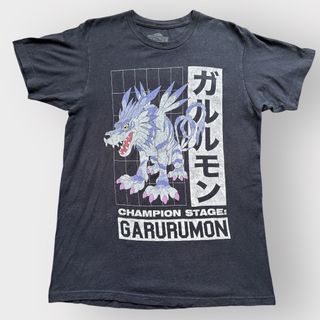 ティービーアンドムービー(TV&MOVIE)のアニメT デジモン ガルルモン 半袖 Tシャツ ブラック M(Tシャツ/カットソー(半袖/袖なし))