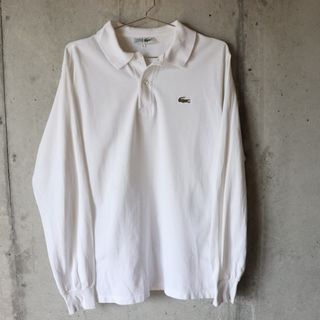 ラコステ(LACOSTE)の70s CHEMISE LACOSTE フランス製　長袖ポロシャツ  白(ポロシャツ)