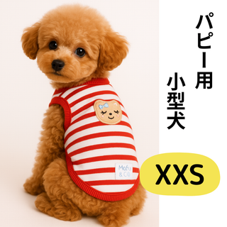 【24時間以内発送】犬 服 パピー 小型犬 秋 ボーダー 赤 かわいい XXS(犬)