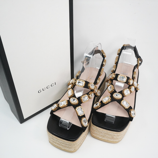 グッチ(GUCCI)のEU38 レア Gucci グッチ サンダル ビジュアル ストン 74A(サンダル)