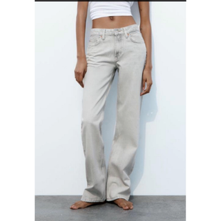 ザラ(ZARA)の TRF WIDE-LEG ミッドライズFULL LENGTH デニムパンツ(デニム/ジーンズ)