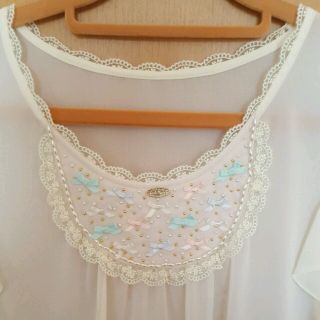 フランシュリッペ(franche lippee)のフランシュリッペ☆カラフルりぼんレースブラウス☆シェリーラファム(シャツ/ブラウス(半袖/袖なし))