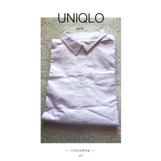 ユニクロ(UNIQLO)のワンコイン✨UNIQLOの春めくピンクストライプシャツ(シャツ/ブラウス(長袖/七分))