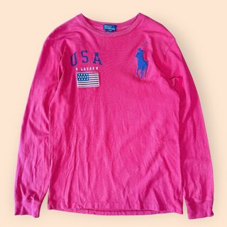 ポロラルフローレン(POLO RALPH LAUREN)の90s ポロバイラルフローレン 長袖 ロンT ビッグポニー 刺繍ロゴ XL(Tシャツ/カットソー(七分/長袖))