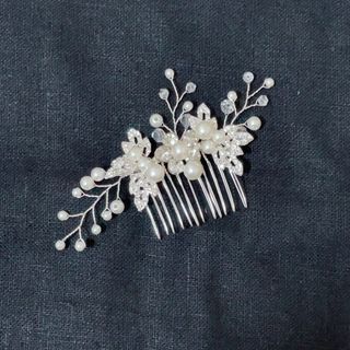 ヘッドドレス ヘアアクセサリー ヘアコーム かんざし キラキラ パール シルバー