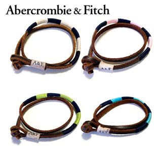 アバクロンビーアンドフィッチ(Abercrombie&Fitch)の送料無料 メンズ レディース レザーブレス ネイビー ホワイト ネイビー ピンク ネイビー グリーン ネイビー ブルー Abercrombie＆Fitch アバクロンビー＆フィッチ アバクロ２トーンカラー二重巻レザーブレスレット afb02(ブレスレット)