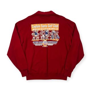 キャプテンサンタ(CAPTAIN SANTA)の美品 CAPTAIN SANTA キャプテンサンタ プリント ハーフジップ スウェット トレーナー シャツ サイズ XL /レッド/20周年(その他)