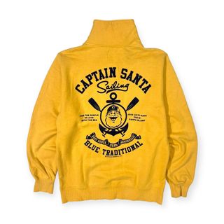 キャプテンサンタ(CAPTAIN SANTA)のCAPTAIN SANTA キャプテンサンタ 35th anniversary フロッキープリント ハーフジップ 長袖トレーナー M/イエロー(その他)