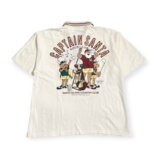 キャプテンサンタ(CAPTAIN SANTA)のCAPTAIN SANTA キャプテンサンタ 背面プリント デザイン 鹿の子 半袖 ポロシャツ M/ホワイト メンズ(その他)