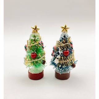 ミニチュアクリスマスツリー 2個セット（アウトレット） 
