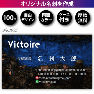 名刺作成 名刺印刷 100枚 両面 フルカラー 紙ケース付 No.1995
