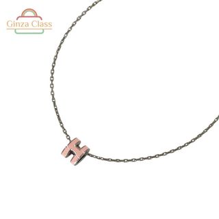 エルメス(HERMES)のHERMES エルメス ポップアッシュ H ミニ ネックレス ピンク/シルバー色 40cm 3.1g メタル レディース ペンダント ポップアッシュ 中古(ネックレス)