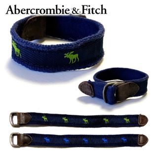 アバクロンビーアンドフィッチ(Abercrombie&Fitch)の送料無料 メンズ レディース ブレスレット グリーン ブルー Abercrombie＆Fitch アバクロンビー＆フィッチ アバクロムース刺繍ダブルリングブレスレット afb03(ブレスレット)