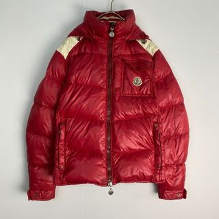 モンクレール(MONCLER)のモンクレール　ダウンジャケット　branson　赤　トリコロール　フード付き(ダウンジャケット)