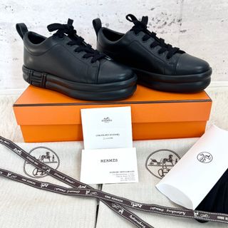 HERMES - 新品未使用★HERMES★レザー★ロゴ★スニーカー★happy★36