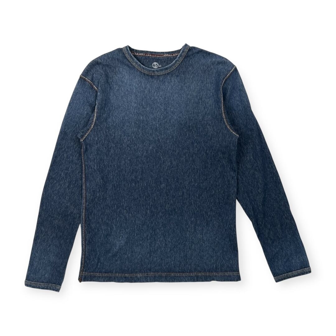 45R(フォーティファイブアール)の45R フォーティファイブアール デニム風 ストレッチ 長袖Tシャツ カットソー サイズ 3 /インディゴ系/日本製 メンズのトップス(シャツ)の商品写真
