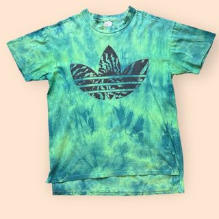 アディダス(adidas)の80s アディダス トレフォイルロゴ タイダイ シングルステッチ Tシャツ L(Tシャツ/カットソー(半袖/袖なし))