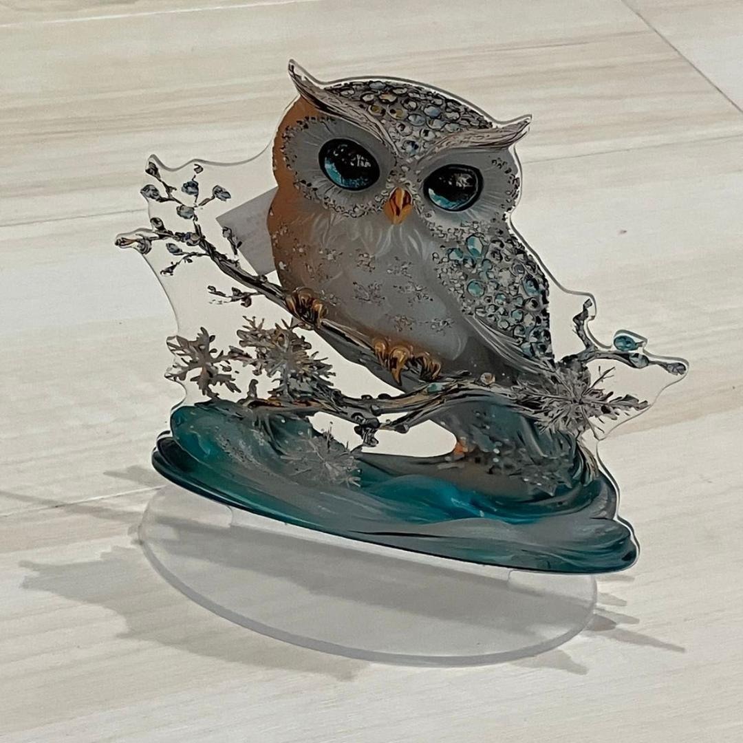 フクロウ 2D　アクリルスタンド アクリル板 ふくろう 置物 縁起物 インテリア インテリア/住まい/日用品のインテリア小物(置物)の商品写真