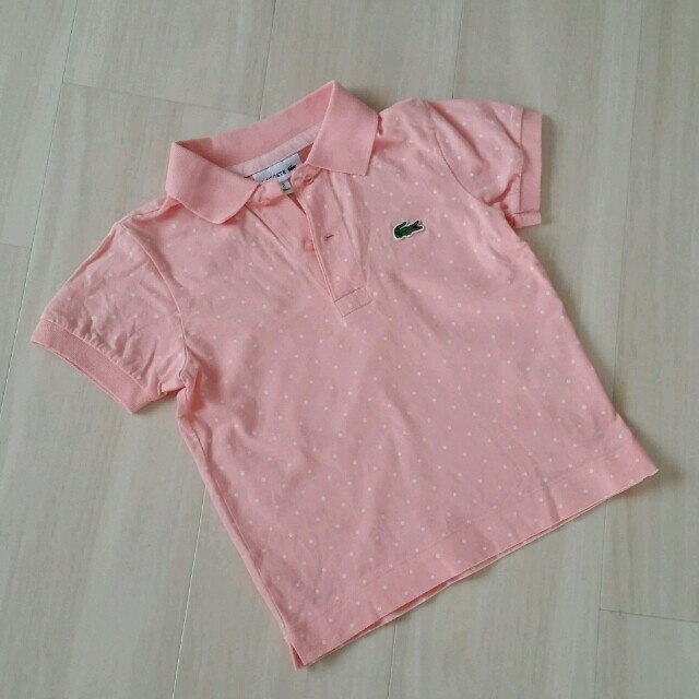 LACOSTE(ラコステ)のラコステ♥ピンクドット半袖ポロシャツ キッズ/ベビー/マタニティのキッズ服女の子用(90cm~)(Tシャツ/カットソー)の商品写真